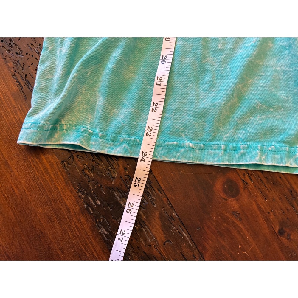 Zenana Turquoise Distressed TShirt Short Sleeve Casual Cute Women's Size Medium - Picture 4 of 5
